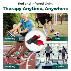 Pair of AWA infrared therapy slippers showing soft interior and LED design