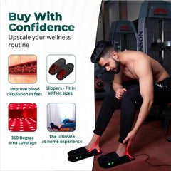 Infrared light therapy slippers for tired, aching feet