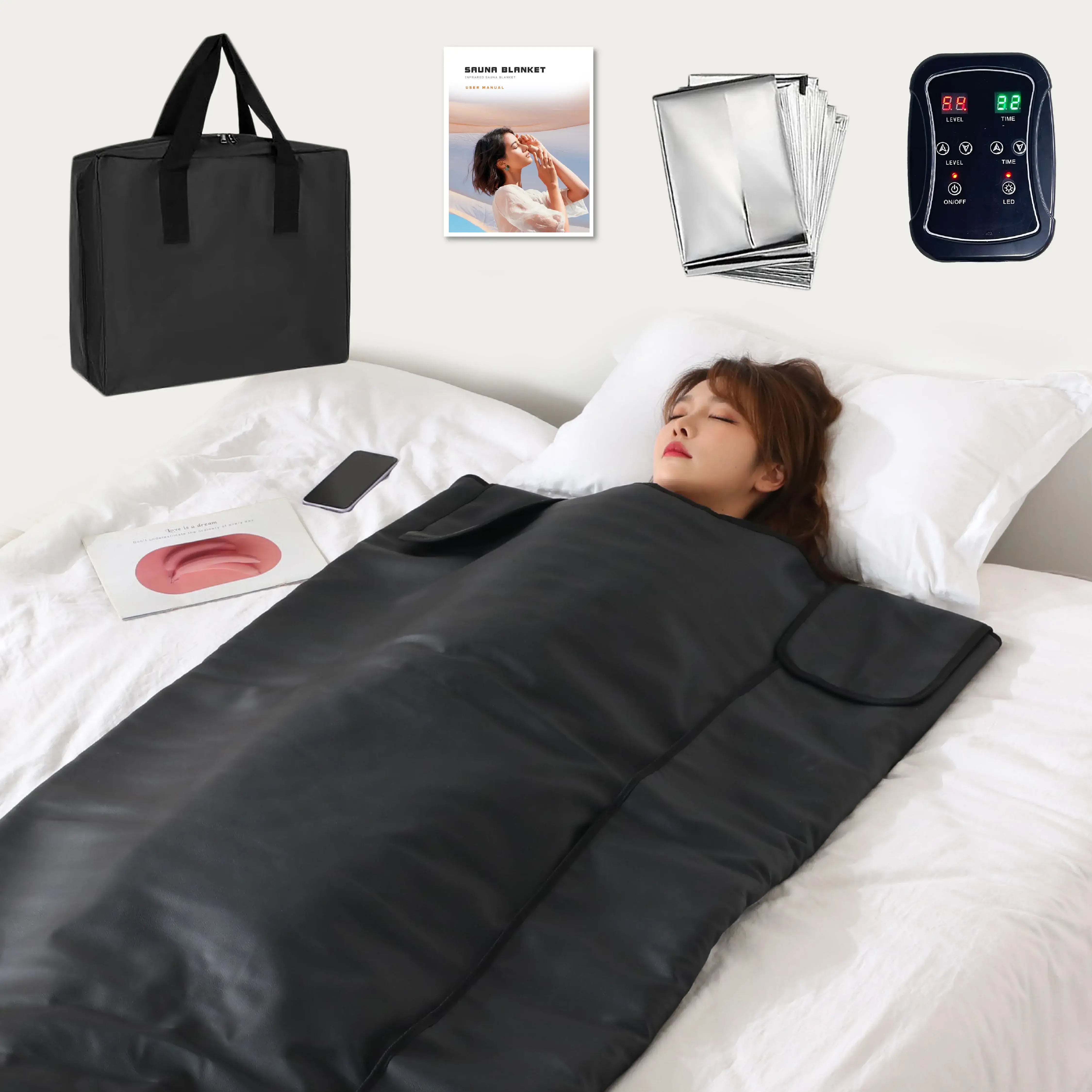 AWA HL500 infrared sauna blanket being used for relaxation and recovery