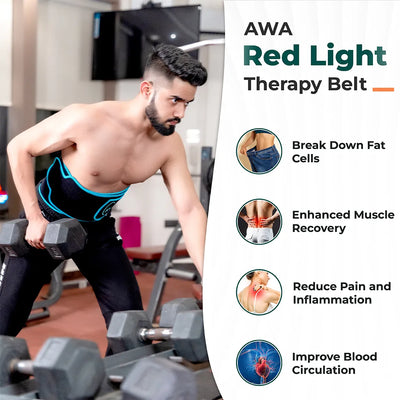 AWA red light belt showing LED and vibration motor coverage