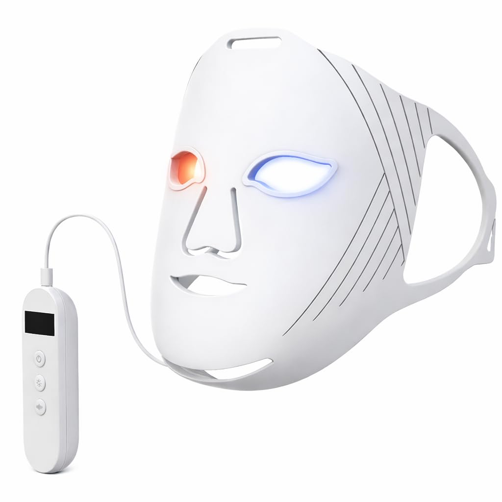 AWA LX500 LED Light Therapy Face Mask — FDA-Cleared, red + blue + near-infrared + yellow light, FSA eligible