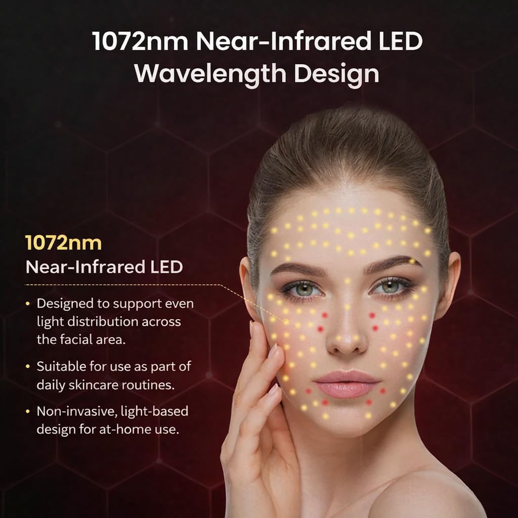 AWA LX500 red light therapy mask for face and neck treatment