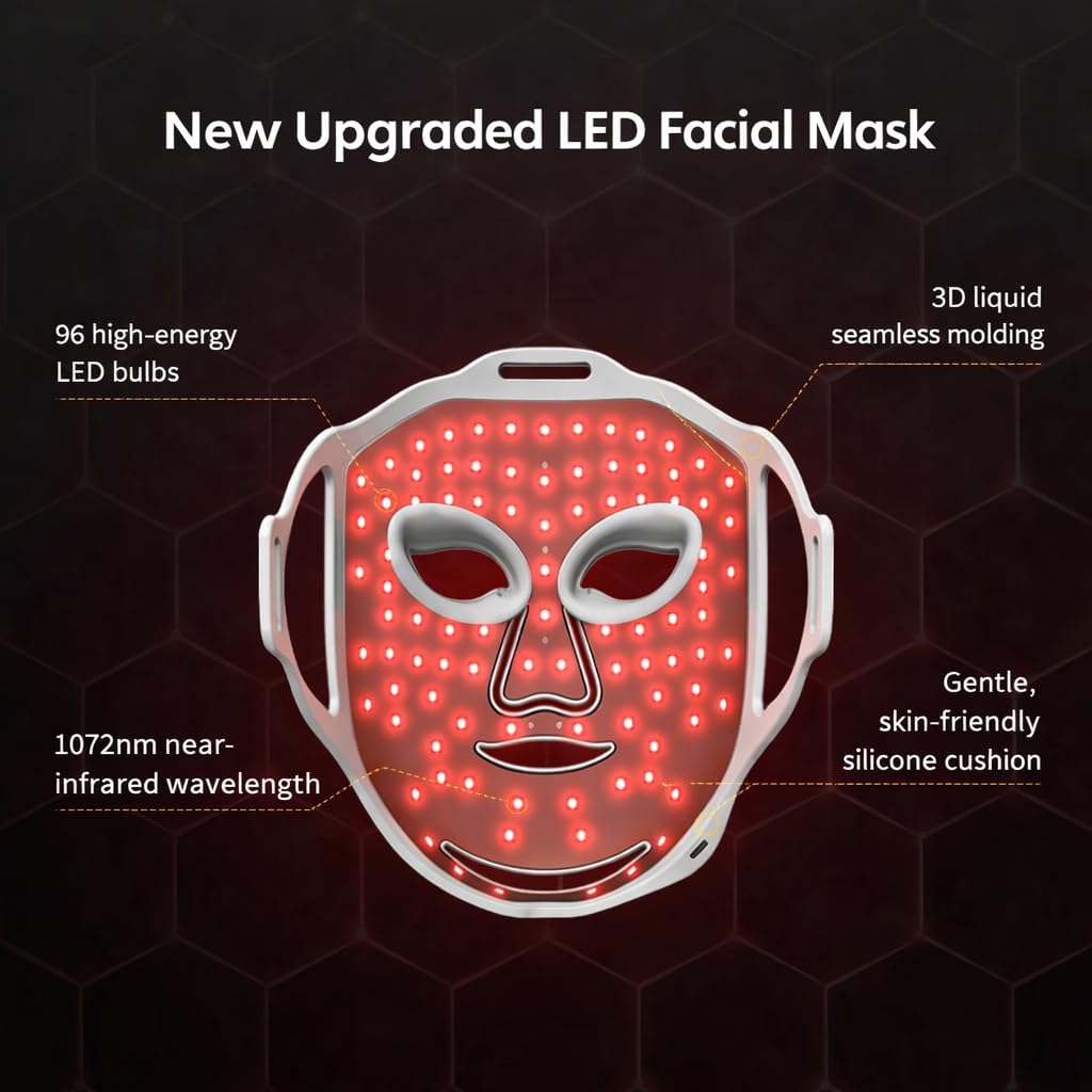 LX500 LED mask close-up showing full facial coverage — AWA