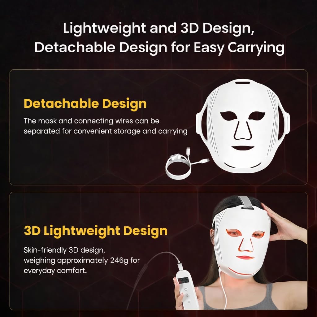 LX500 light therapy mask in use for anti-aging home treatment