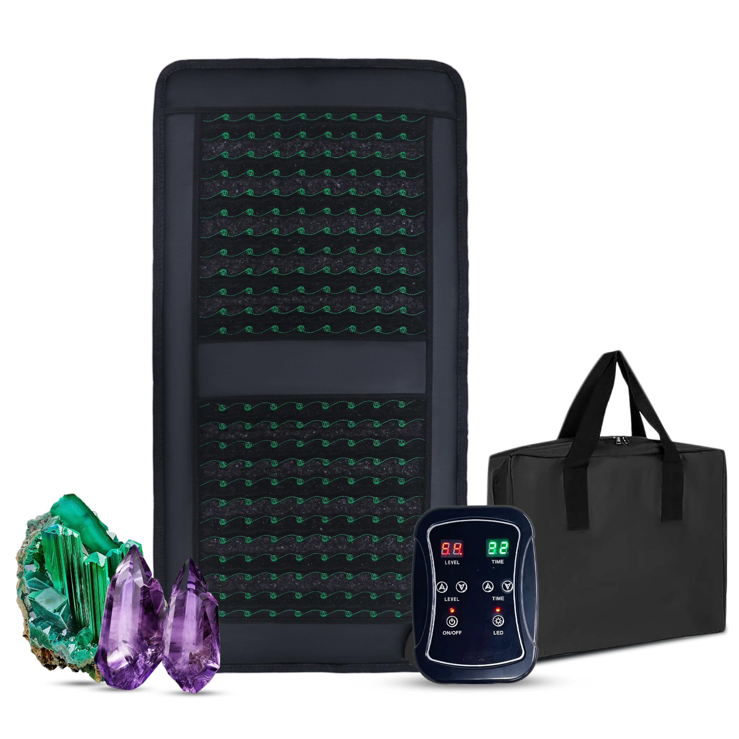 MX300 Far Infrared Therapy Amethyst and Tourmaline Crystals Heating Mat for Body,Includes Remote Control, Adjustable Heat and Auto Shut-Off Feature, HSA FSA Eligible Items Only List