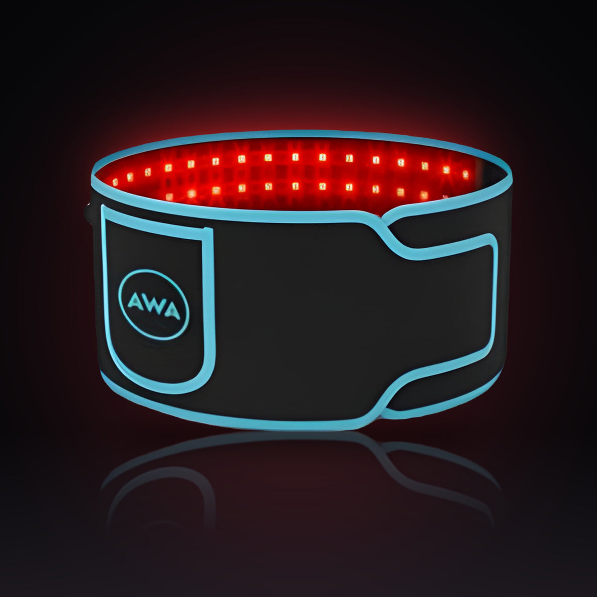 AWA vibrating red light therapy belt, front view