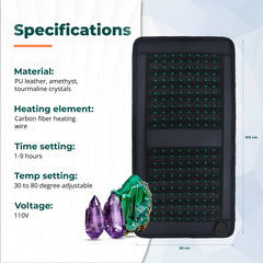 MX300 Far Infrared Therapy Amethyst and Tourmaline Crystals Heating Mat