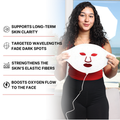 AWA LX300 7-color light therapy mask showing red and near-infrared mode