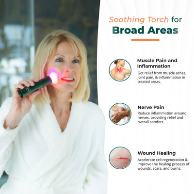 AWA light therapy torch used on the lip area