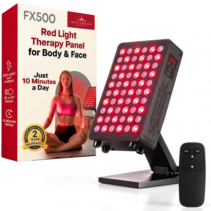 Full-Body Red Light Therapy Panel, 660nm + 850nm, Foldable Stand with Remote | AWA FX500